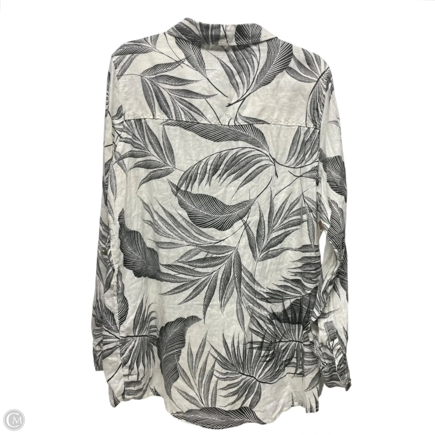 Top Long Sleeve By Tahari In Black & Cream, Size: Xl