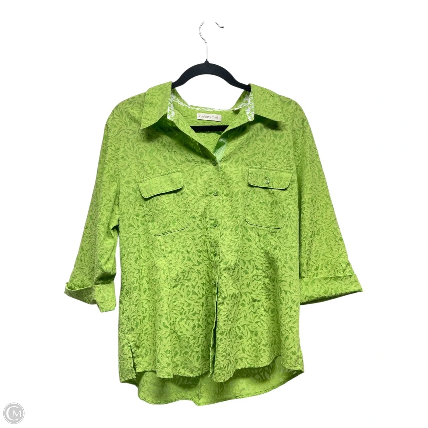 Top 3/4 Sleeve By Coldwater Creek In Green, Size: Xl