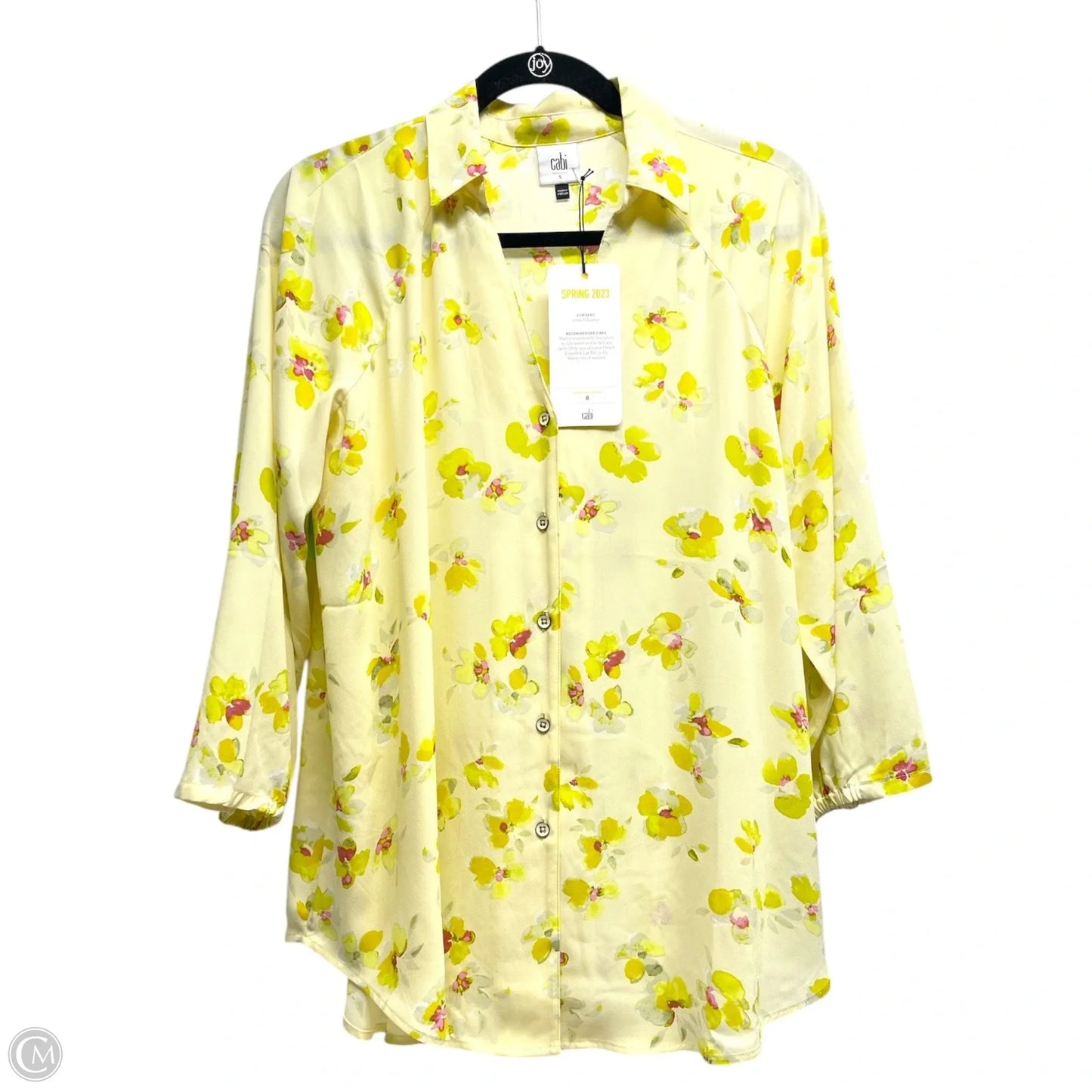 Top 3/4 Sleeve By Cabi In Floral Print, Size: S