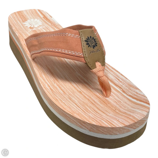 Sandals Flip Flops By Yellow Box In Orange & White, Size: 10