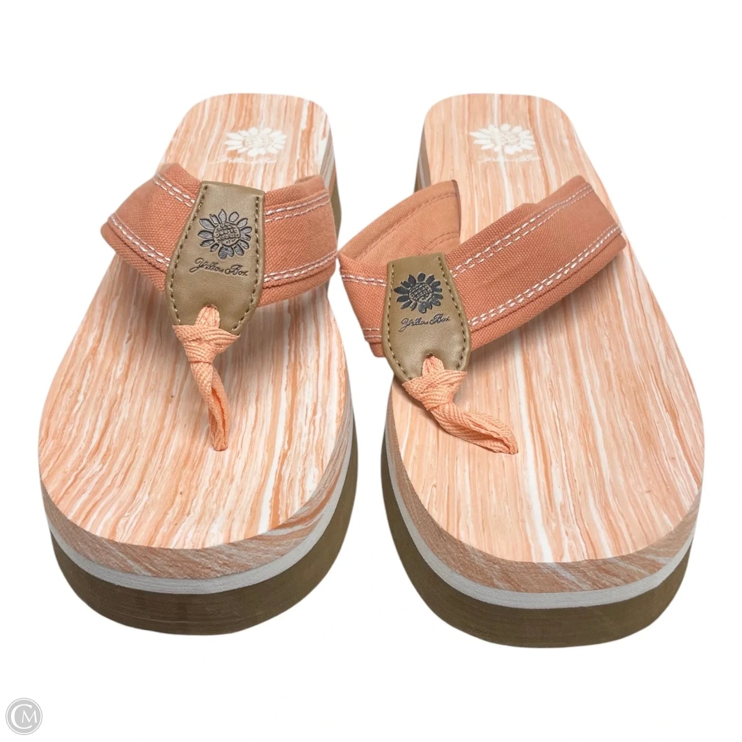 Sandals Flip Flops By Yellow Box In Orange & White, Size: 10