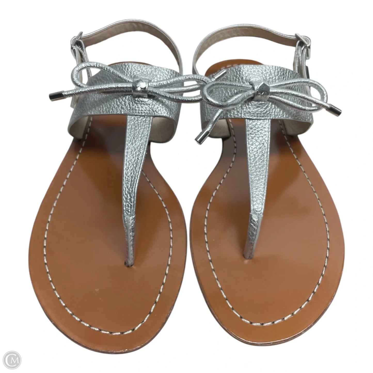 Sandals Designer By Kate Spade In Silver, Size: 8