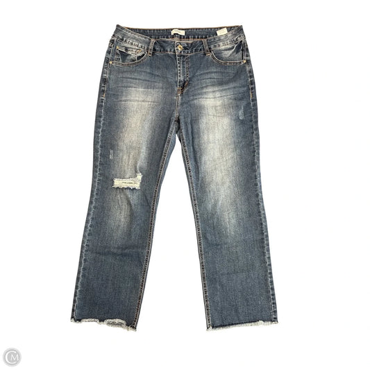 Jeans Cropped By Kensie In Blue Denim, Size: 12