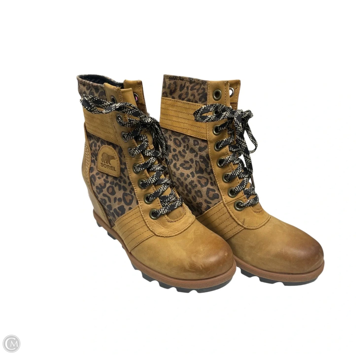 Boots Ankle Heels By Sorel In Animal Print, Size: 9