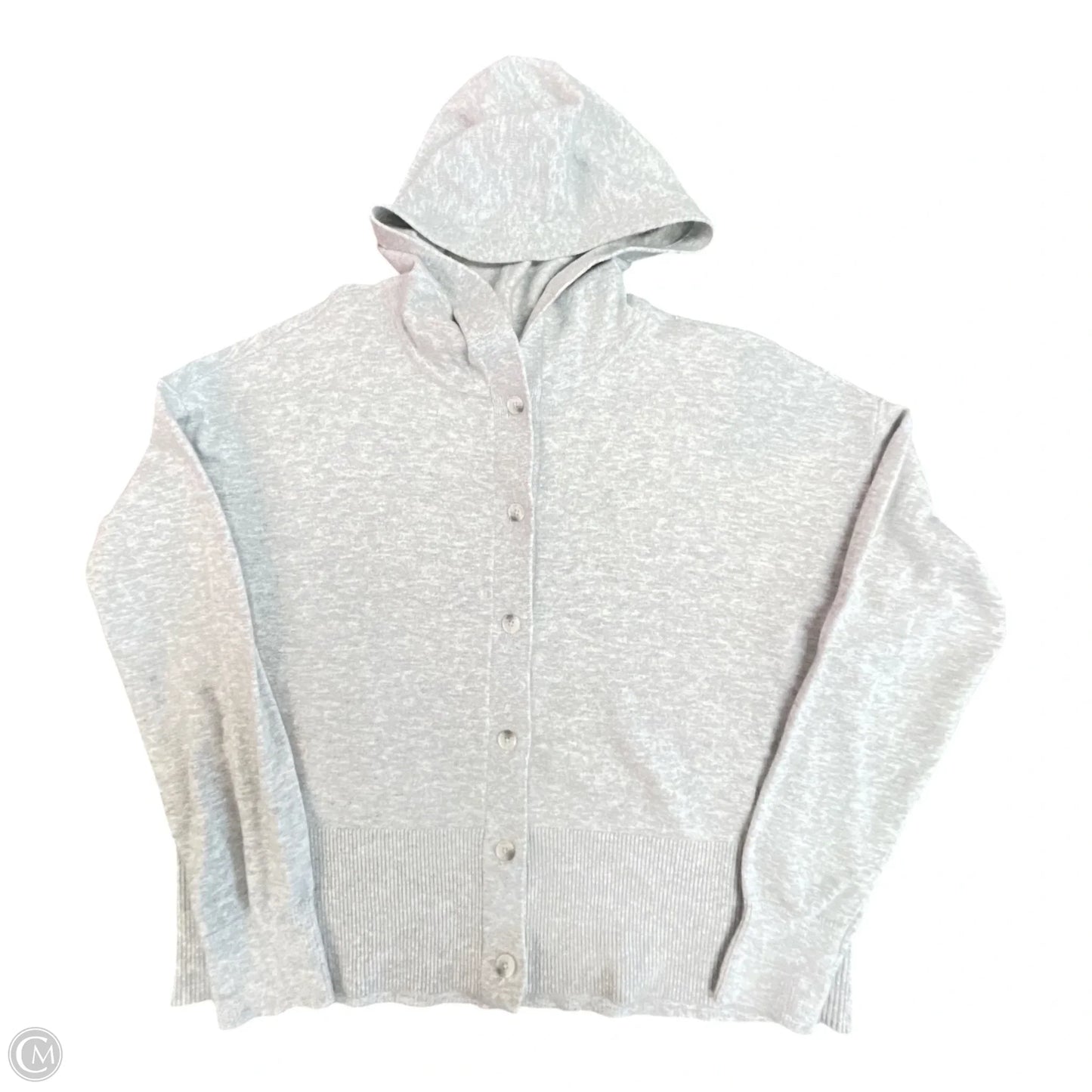 Sweater Cardigan By Loft In Grey, Size: M