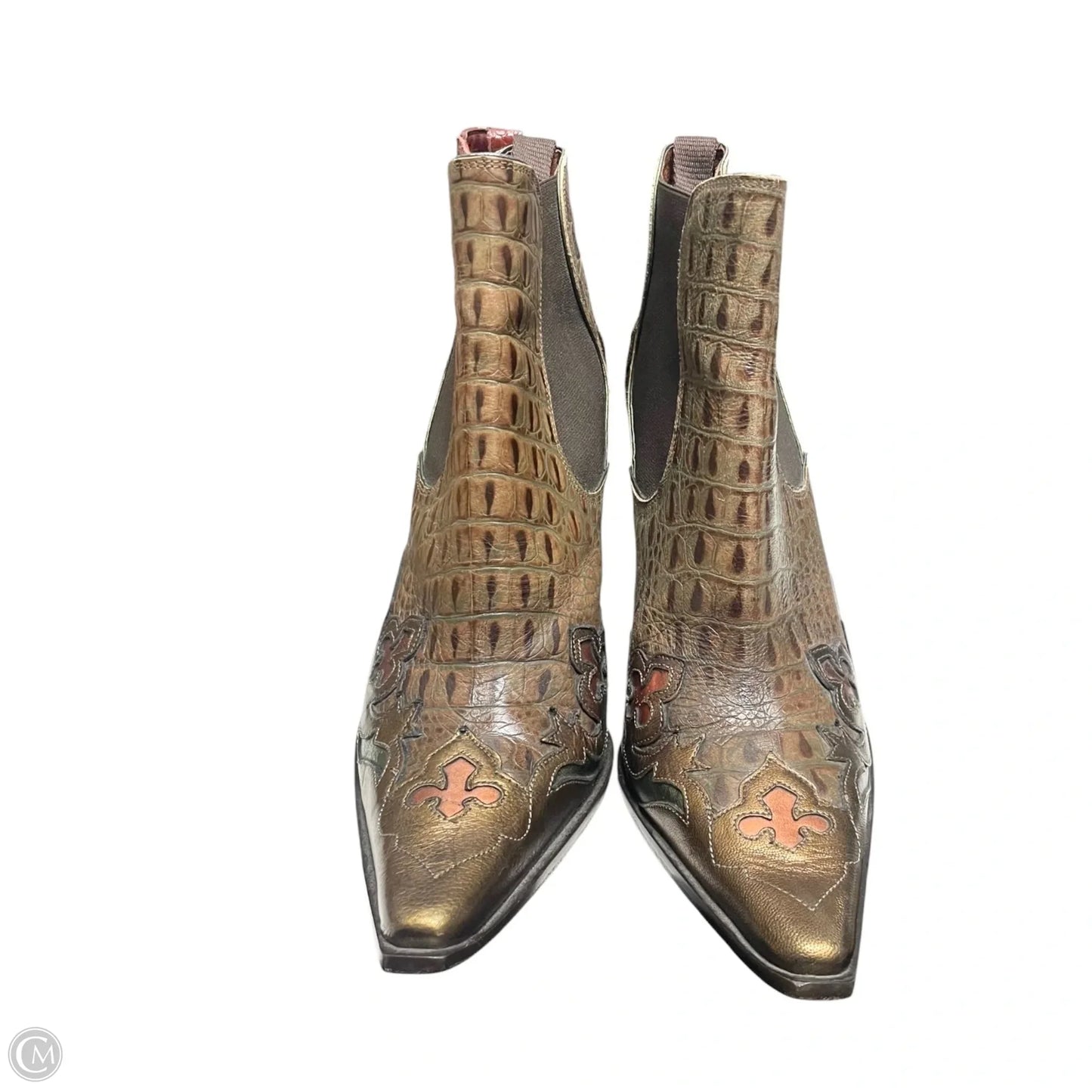 Boots Ankle Heels By Donald Pliner In Bronze, Size: 7.5