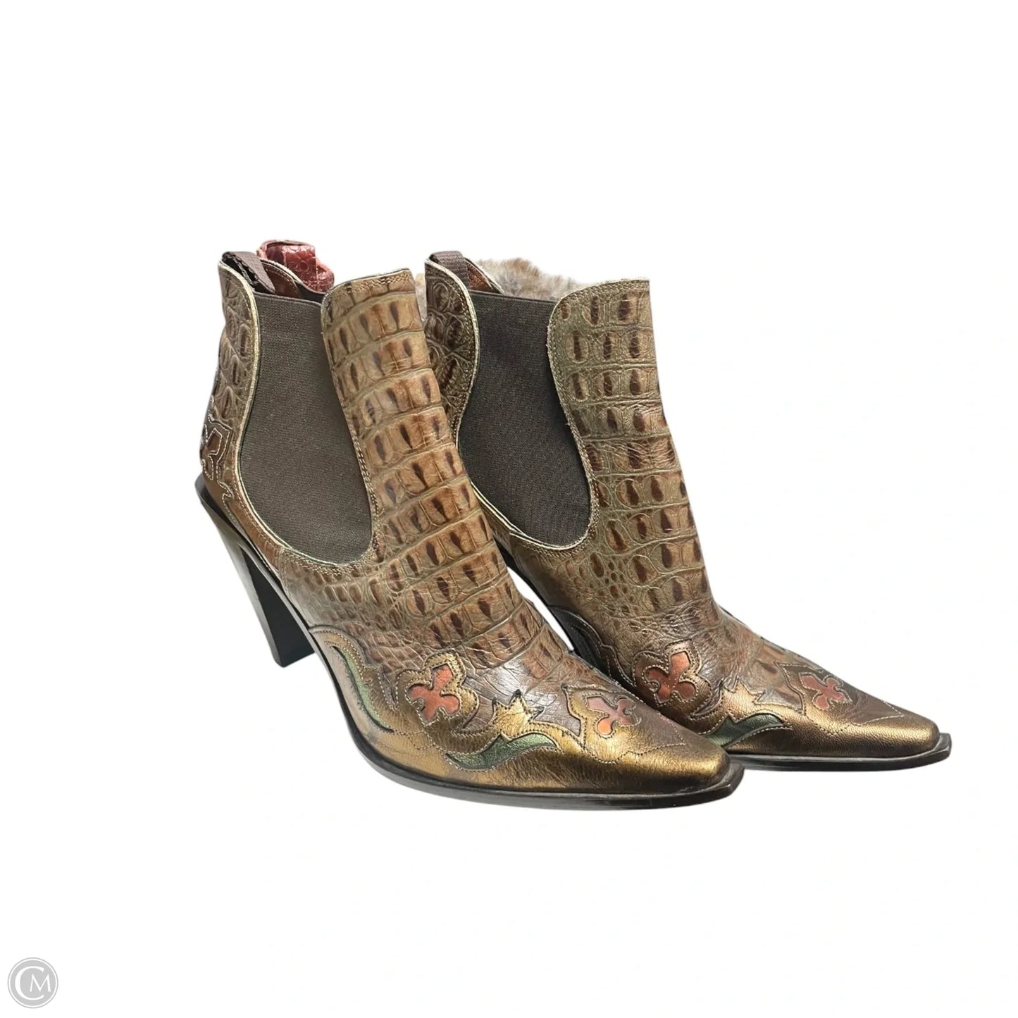 Boots Ankle Heels By Donald Pliner In Bronze, Size: 7.5