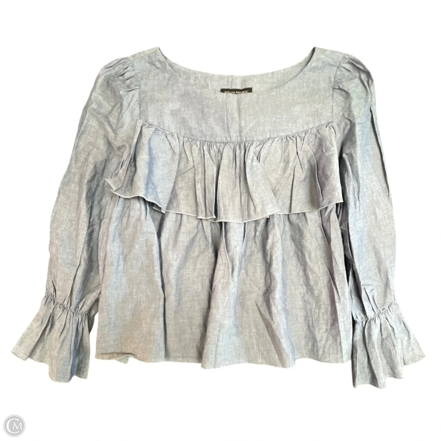 Top Long Sleeve By Banana Republic In Blue, Size: L