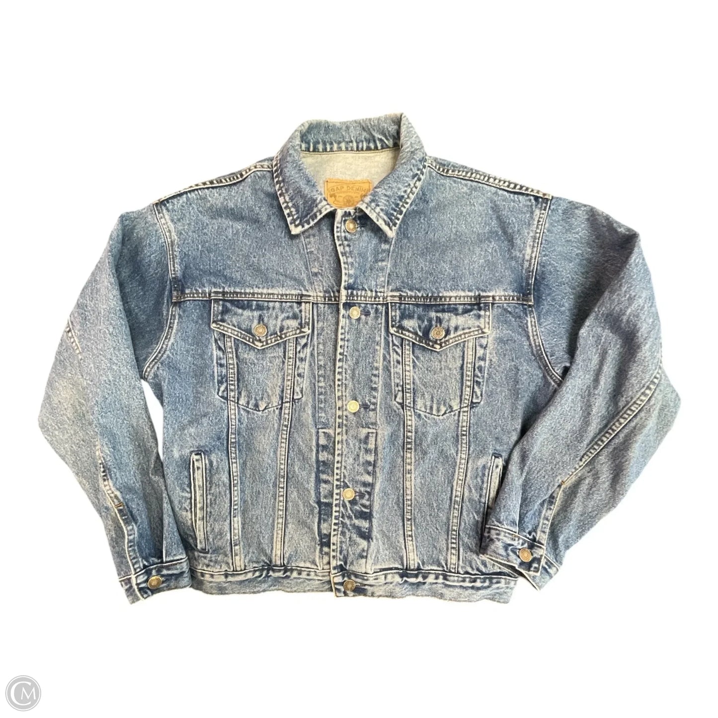 Jacket Denim By Gap In Blue Denim, Size: L