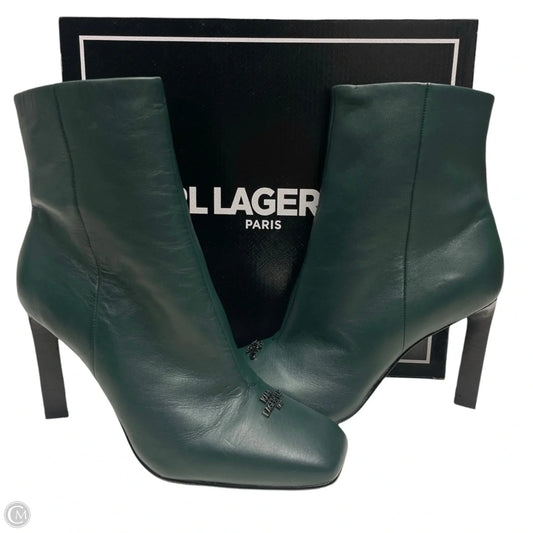 Boots Designer By Karl Lagerfeld In Green, Size: 10
