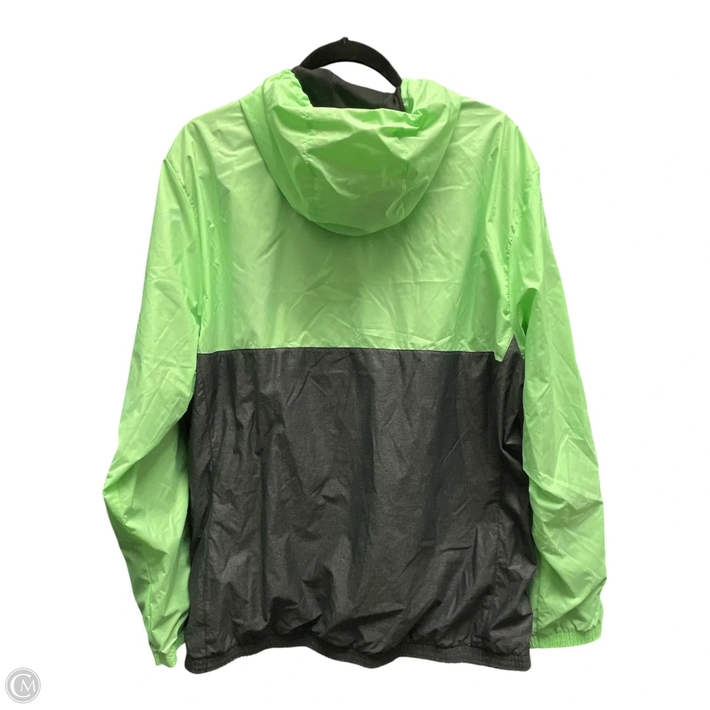 Jacket Windbreaker By Adidas In Green & Grey, Size: Xl