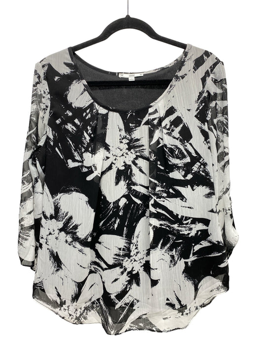 Top Long Sleeve By Clothes Mentor In Black & White, Size: L