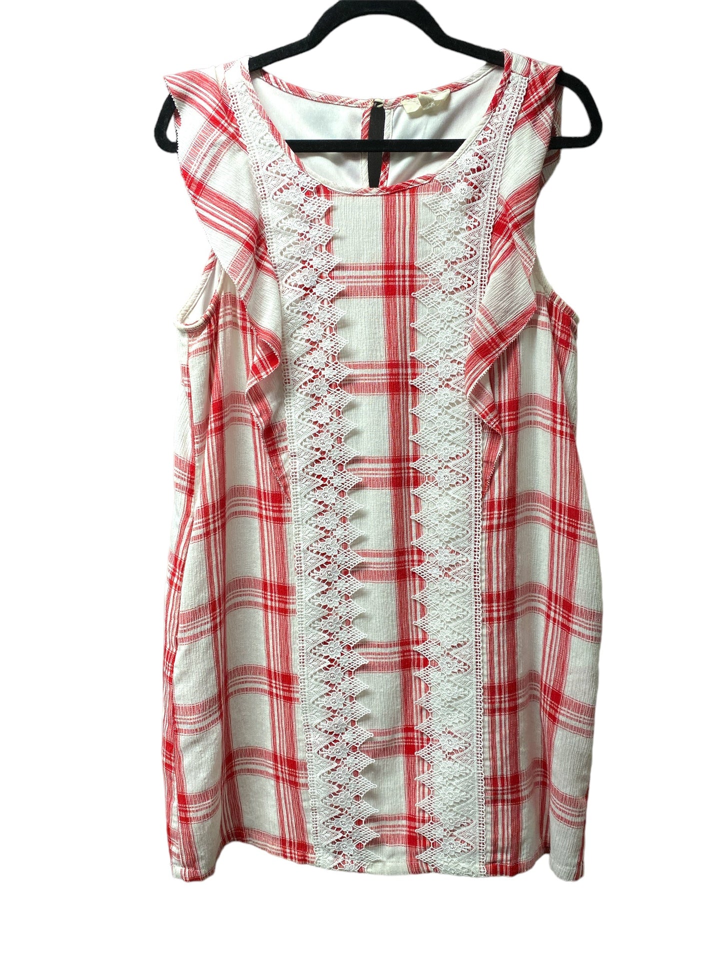 Red & White Dress Casual Short Entro, Size S