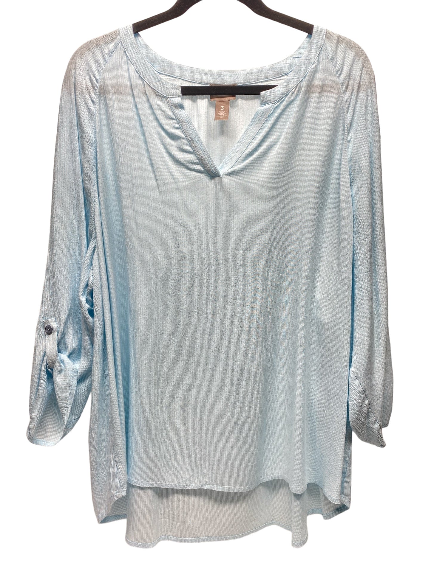 Tunic 3/4 Sleeve By Chicos In Blue, Size: Xl