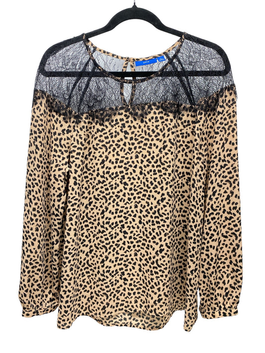 Top Long Sleeve By Apt 9 In Animal Print, Size: L