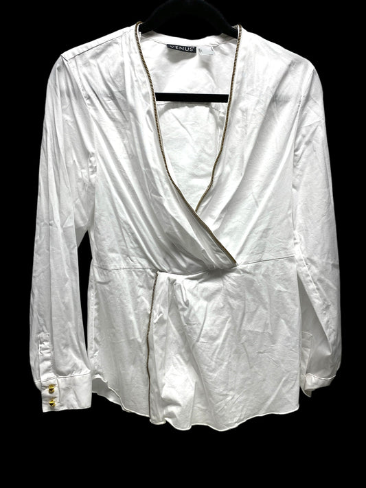 Top Long Sleeve By Venus In White, Size: 8