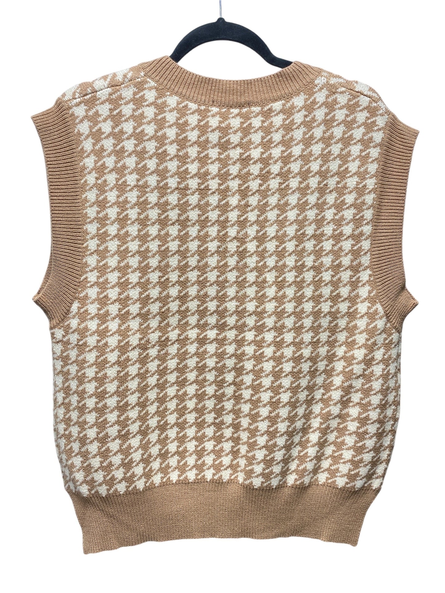 Vest Sweater By Entro In Tan & White, Size: S