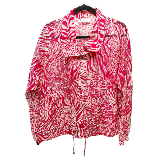 Jacket Other By Chicos In Pink & White, Size: L