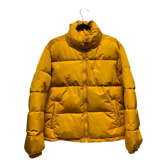 Coat Puffer & Quilted By Forever 21 In Yellow, Size: L