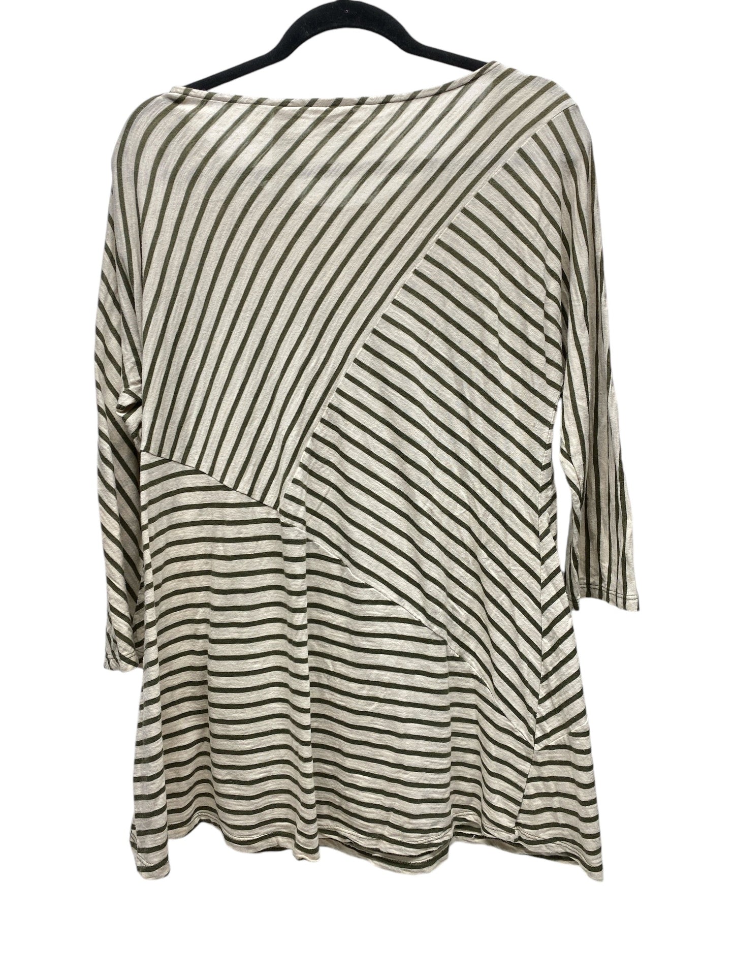 Top Long Sleeve By Chicos In Striped Pattern, Size: M