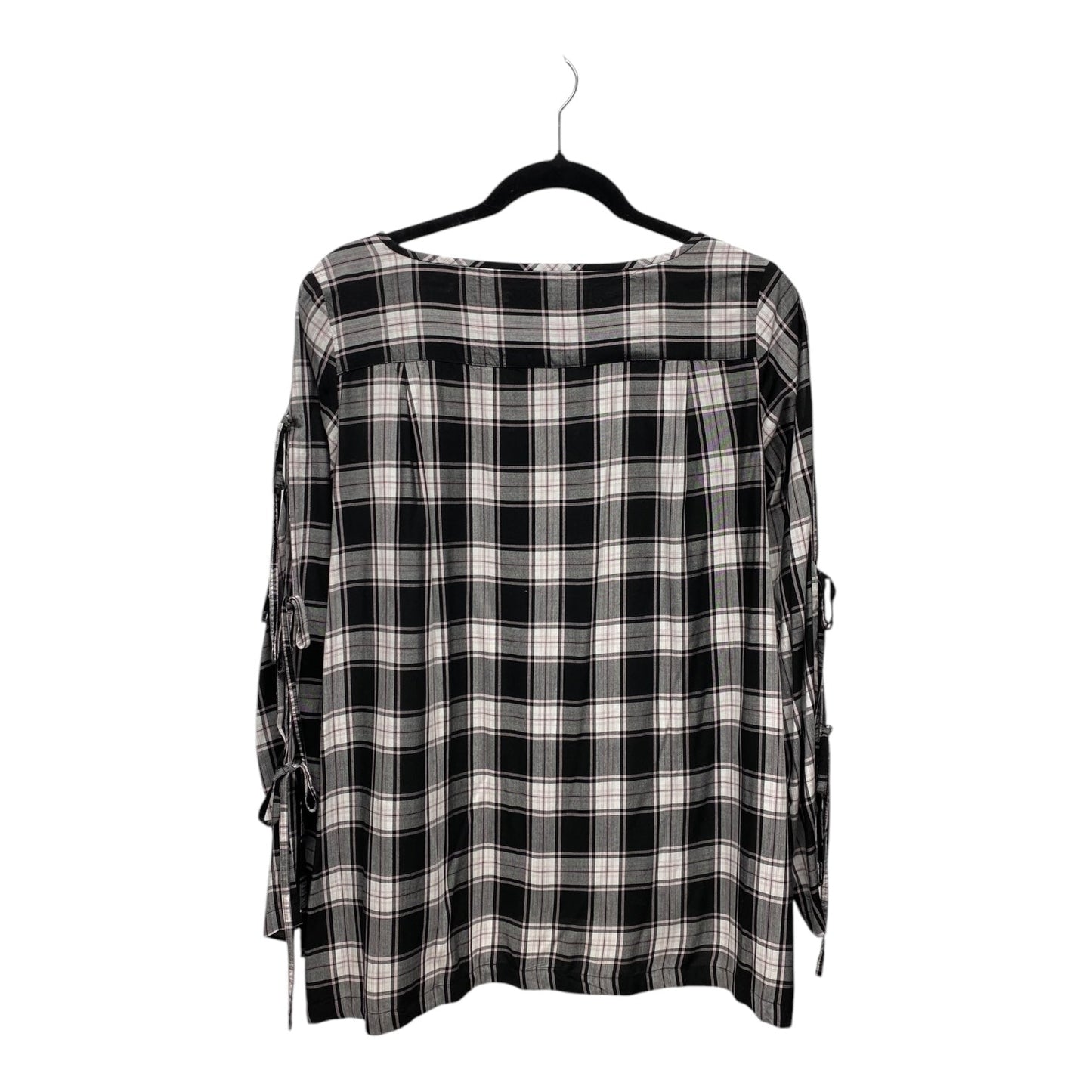 Top Long Sleeve By Loft In Plaid Pattern, Size: S