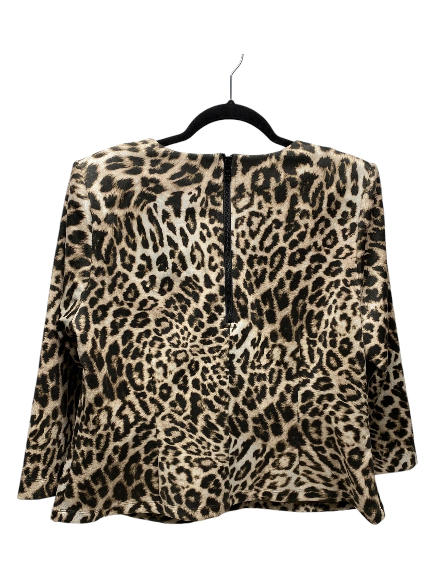 Top 3/4 Sleeve By Cabi In Animal Print, Size: L