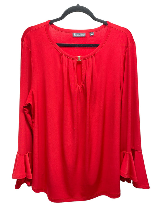 Top Long Sleeve By New York And Co In Red, Size: Xl