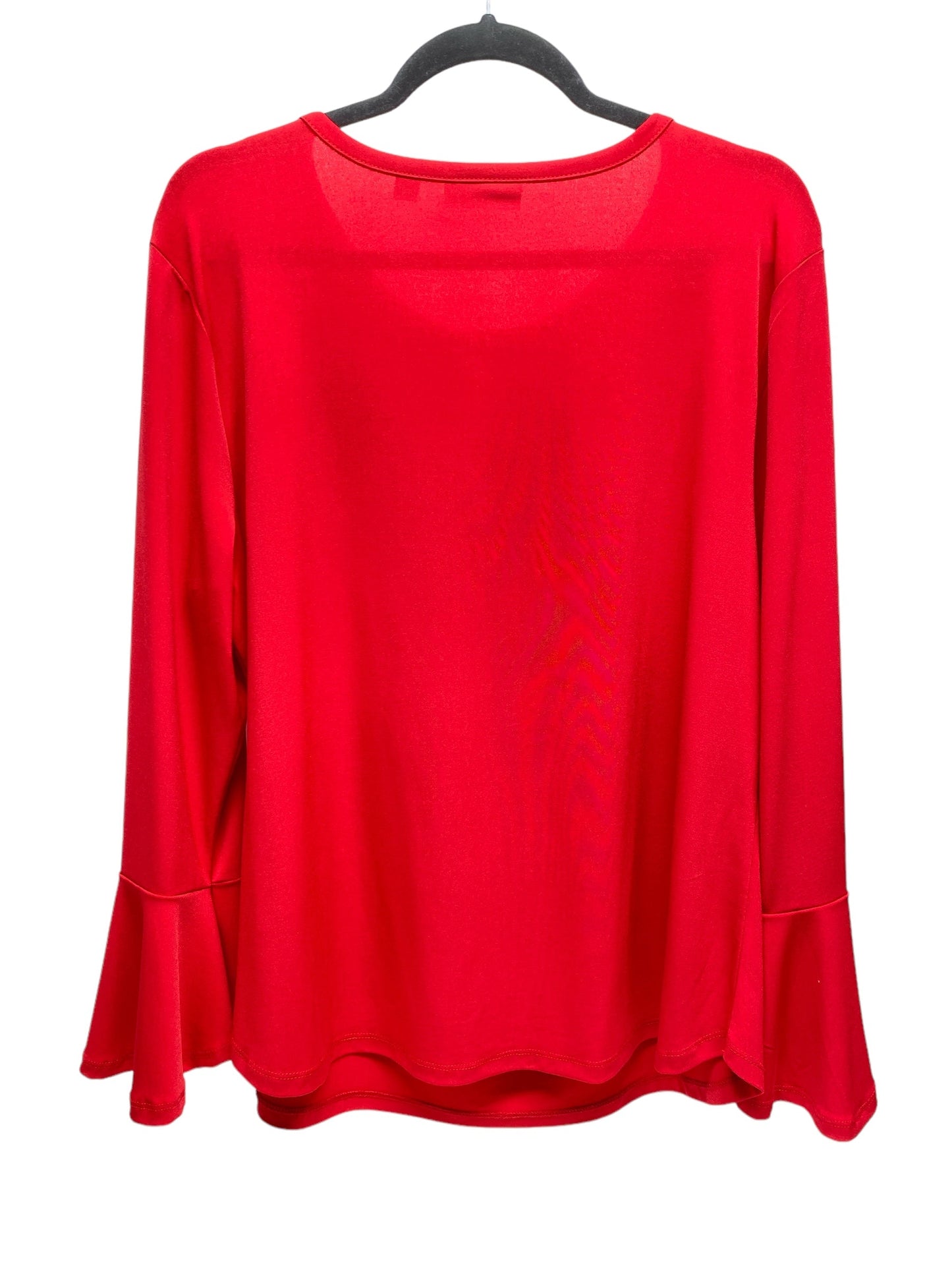 Top Long Sleeve By New York And Co In Red, Size: Xl