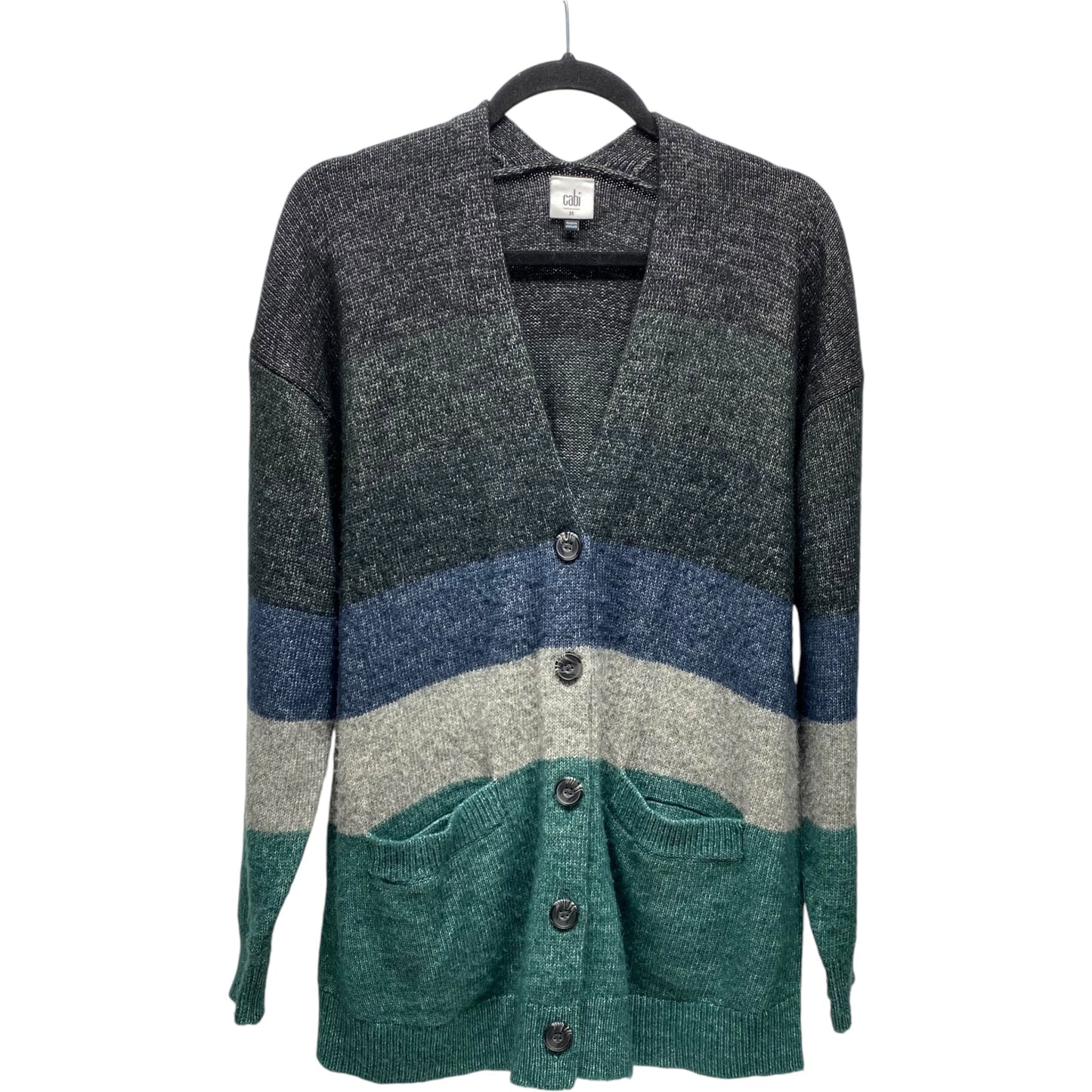 Sweater Cardigan By Cabi In Blue & Green, Size: M