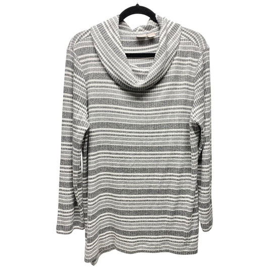 Sweater By Zenergy By Chicos In Striped Pattern, Size: L