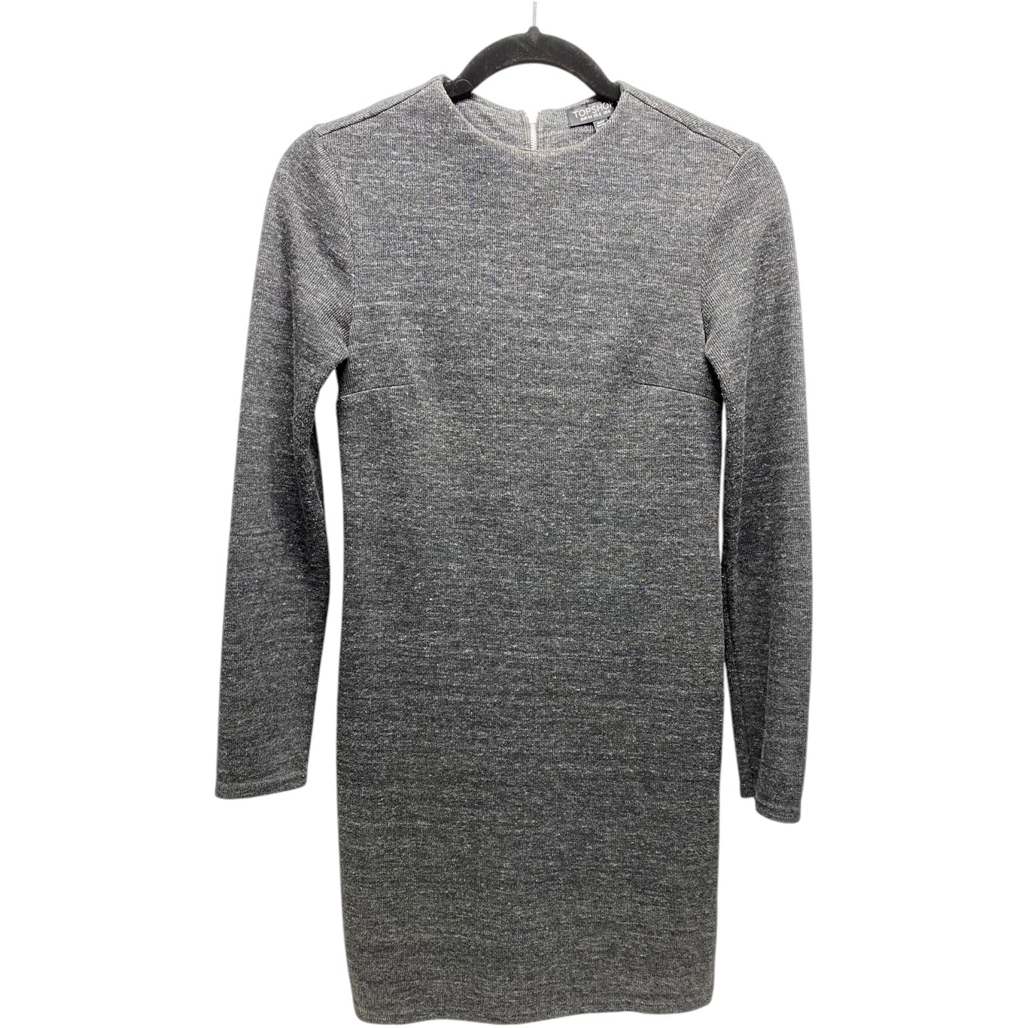 Dress Casual Short By Topshop In Grey, Size: 2