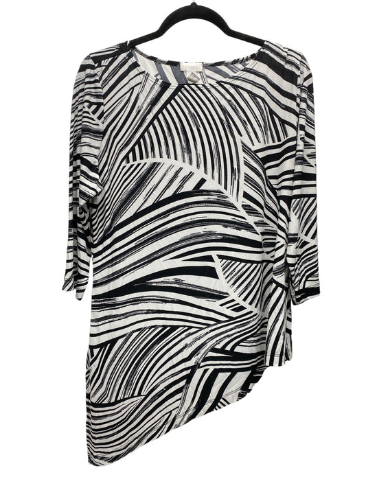 Tunic 3/4 Sleeve By Chicos In Black White, Size: L