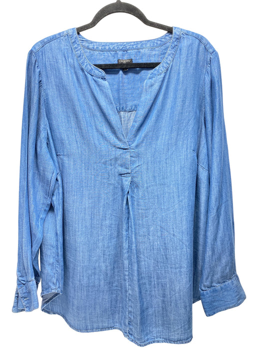 Top Long Sleeve By Talbots In Blue Denim, Size: 1x