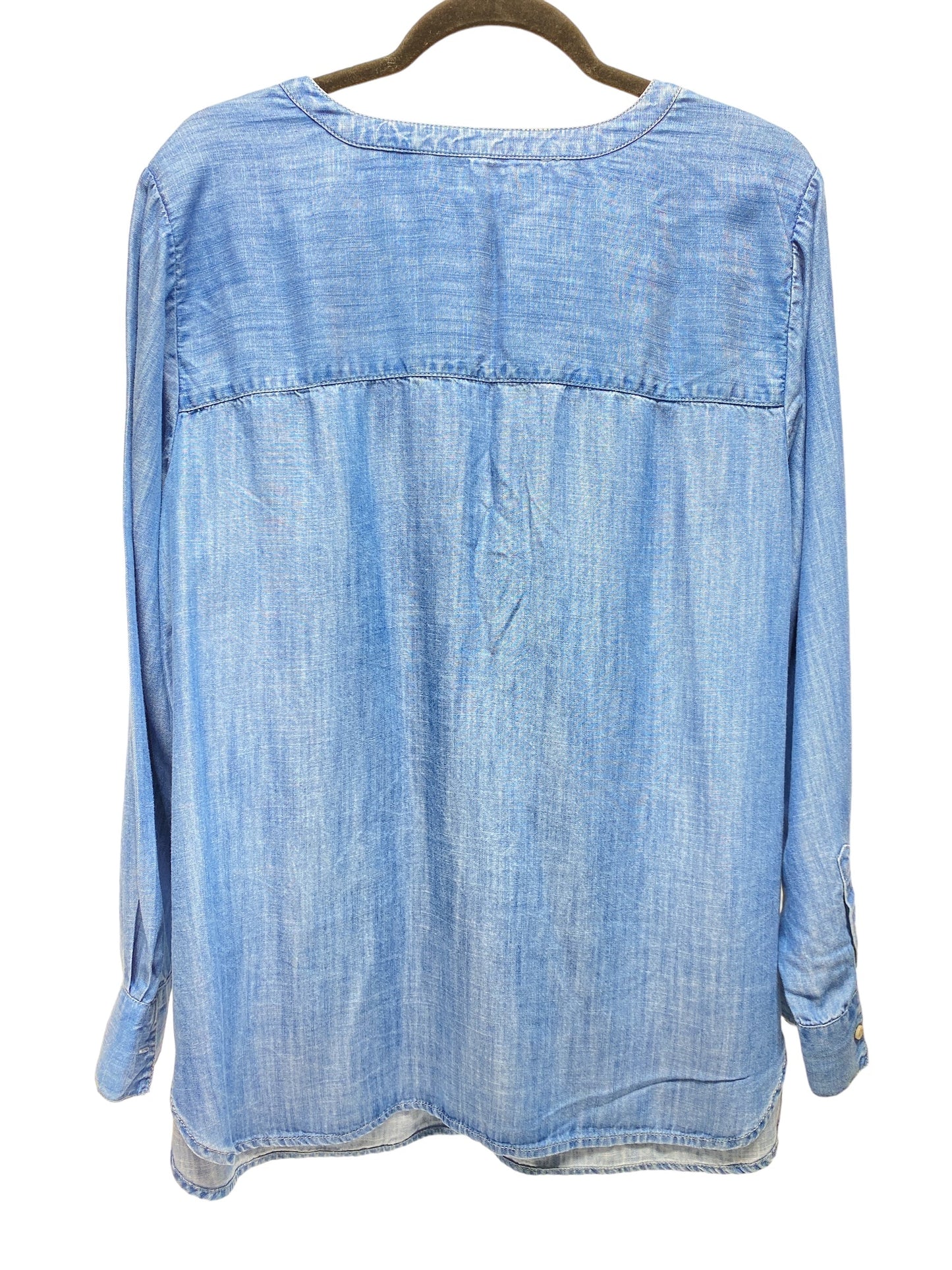 Top Long Sleeve By Talbots In Blue Denim, Size: 1x