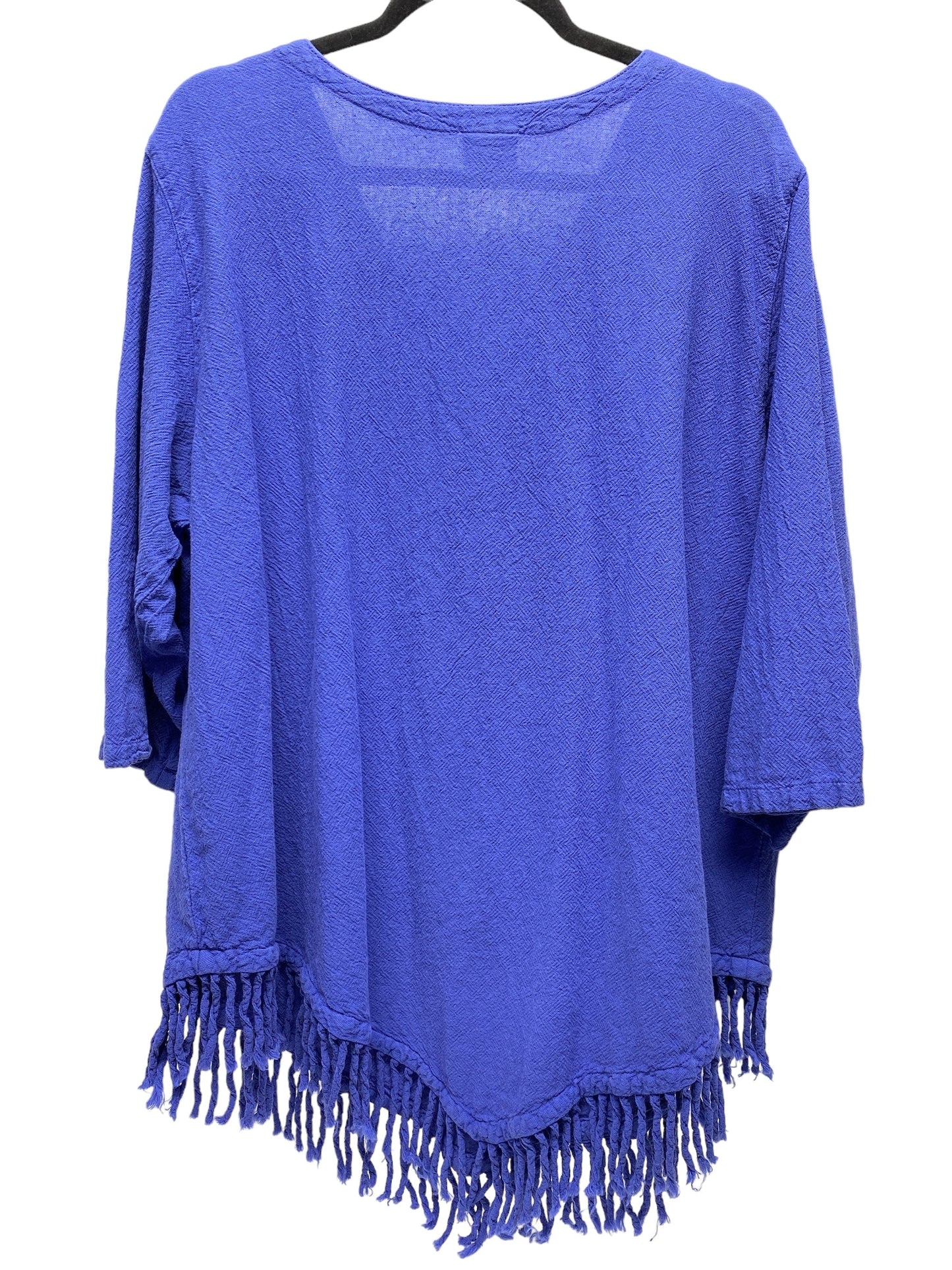 Top 3/4 Sleeve By Clothes Mentor In Blue, Size: 1x