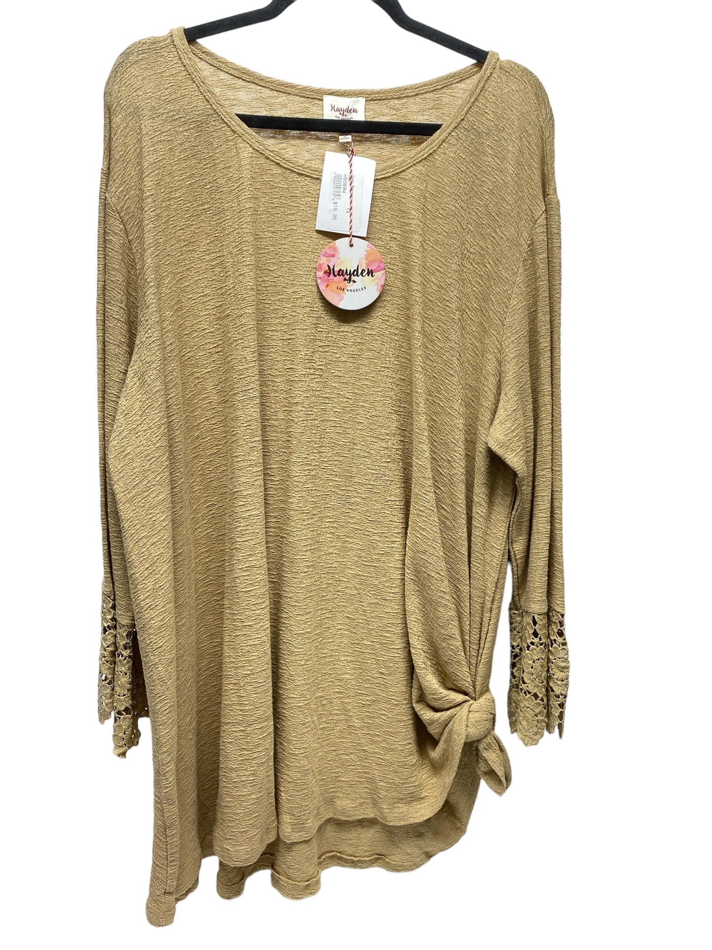 Top Long Sleeve By Hayden La In Tan, Size: 1x