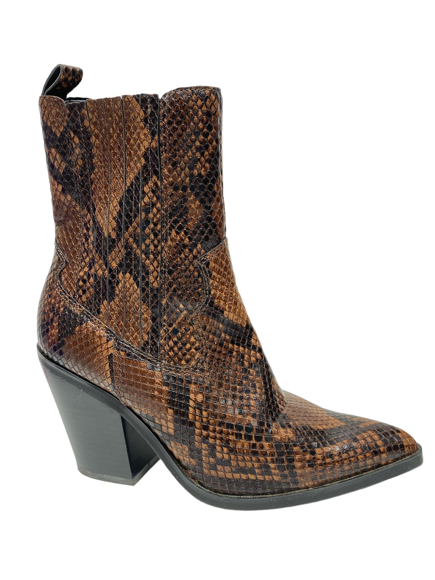 Snakeskin Print Boots Ankle Heels Aldo, Size 6.5