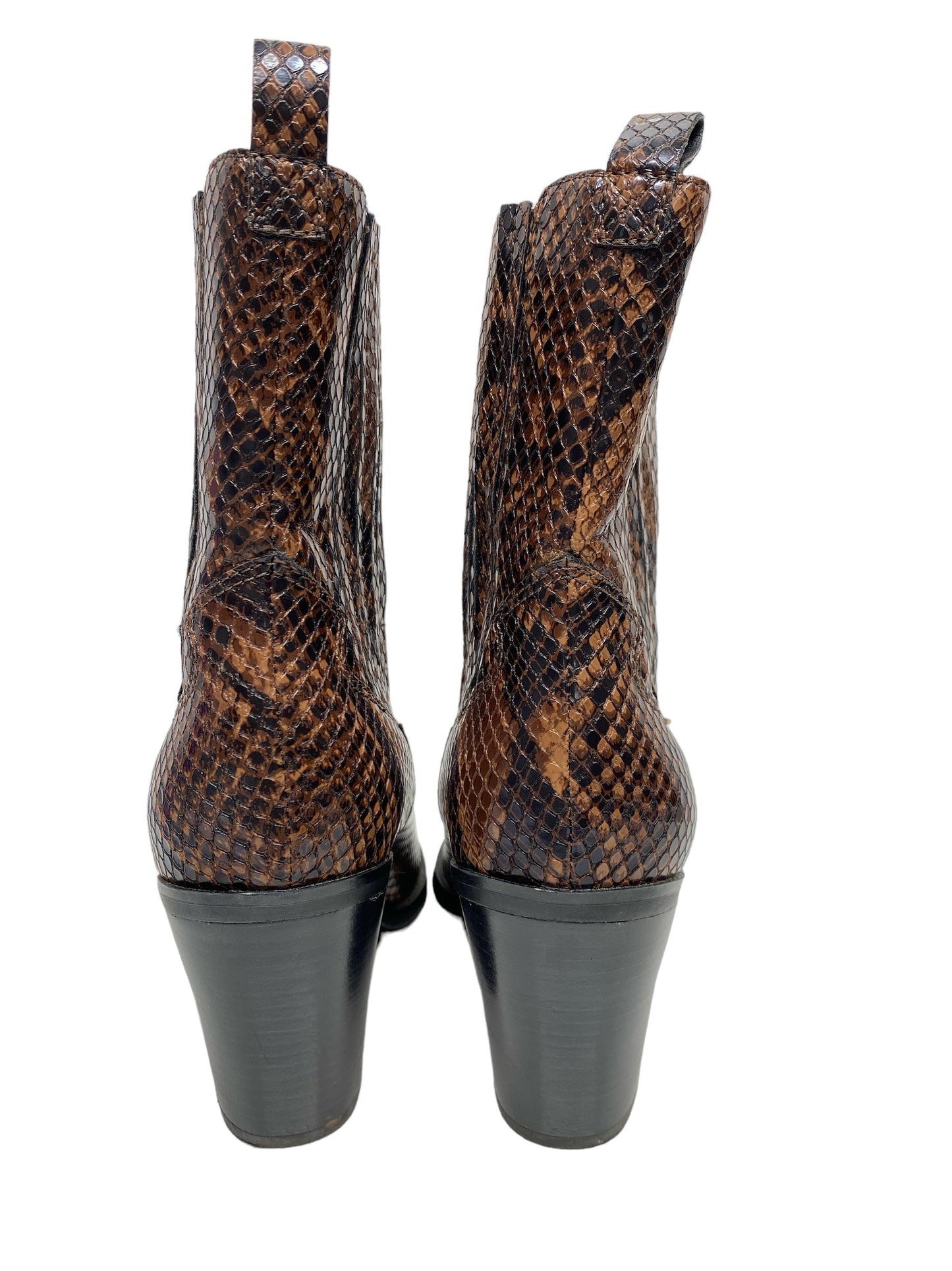 Snakeskin Print Boots Ankle Heels Aldo, Size 6.5