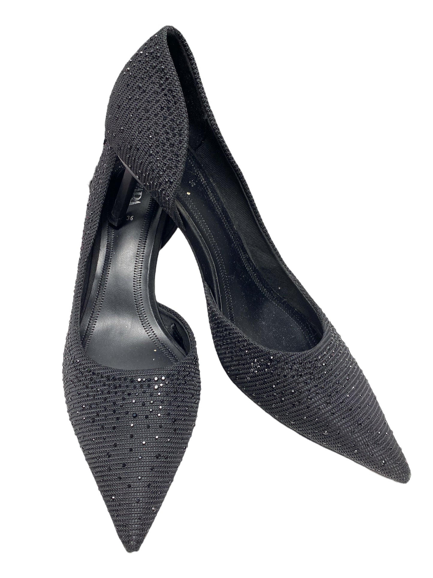 Black Shoes Heels Stiletto Zara, Size 5.5