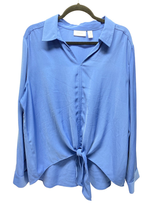 Top Long Sleeve By Chicos In Blue, Size: Xl