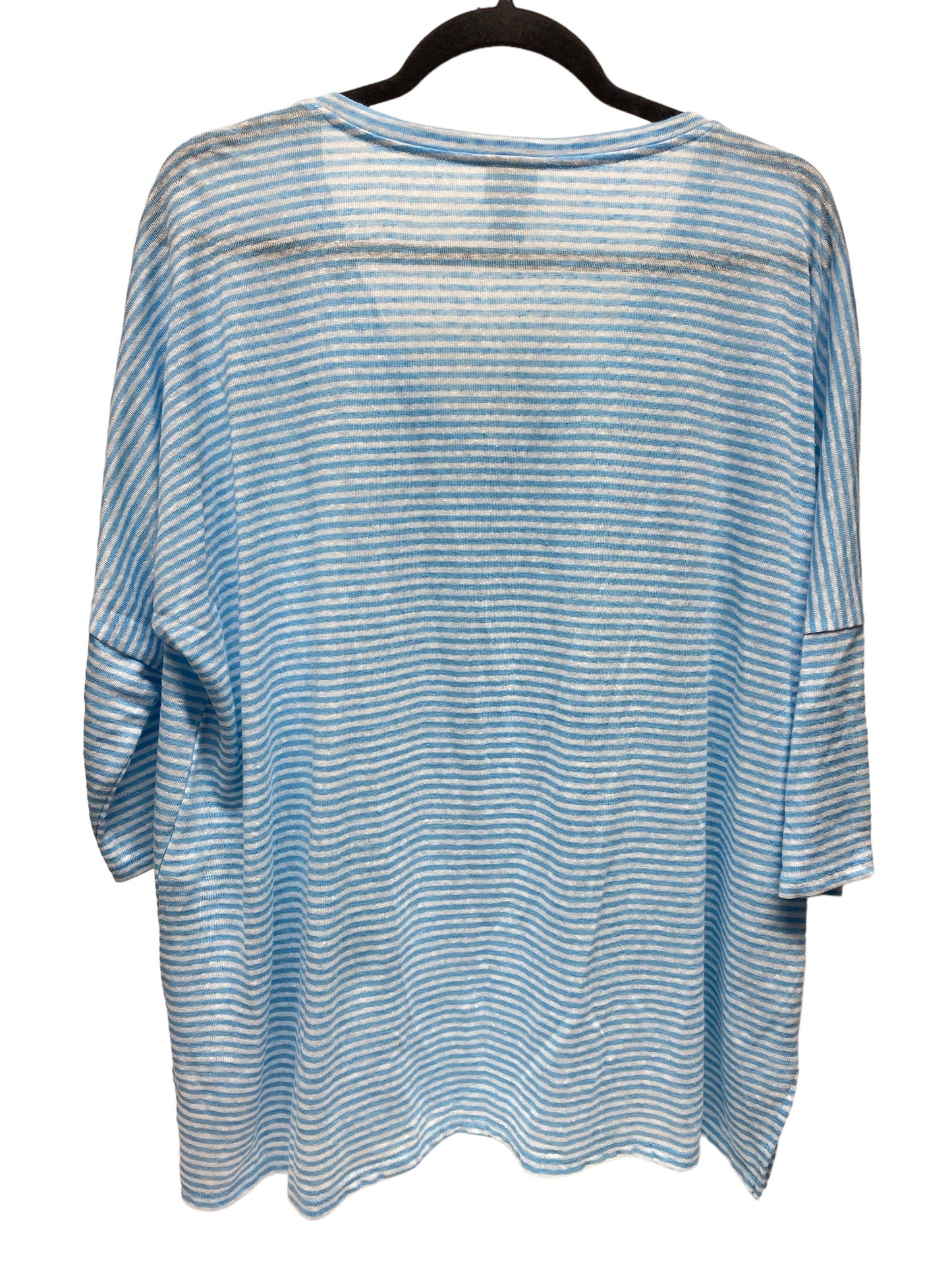 Top 3/4 Sleeve By Chicos In Striped Pattern, Size: M