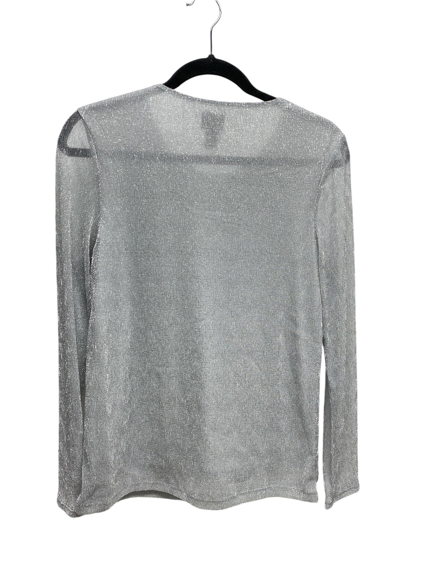 Top Long Sleeve By Chicos In Silver, Size: S