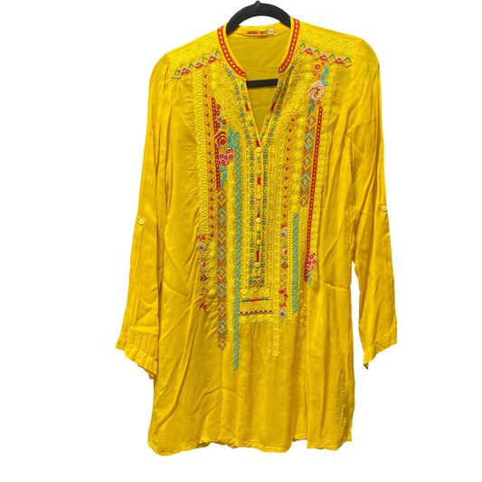 Top Long Sleeve Designer By Johnny Was In Yellow, Size: S