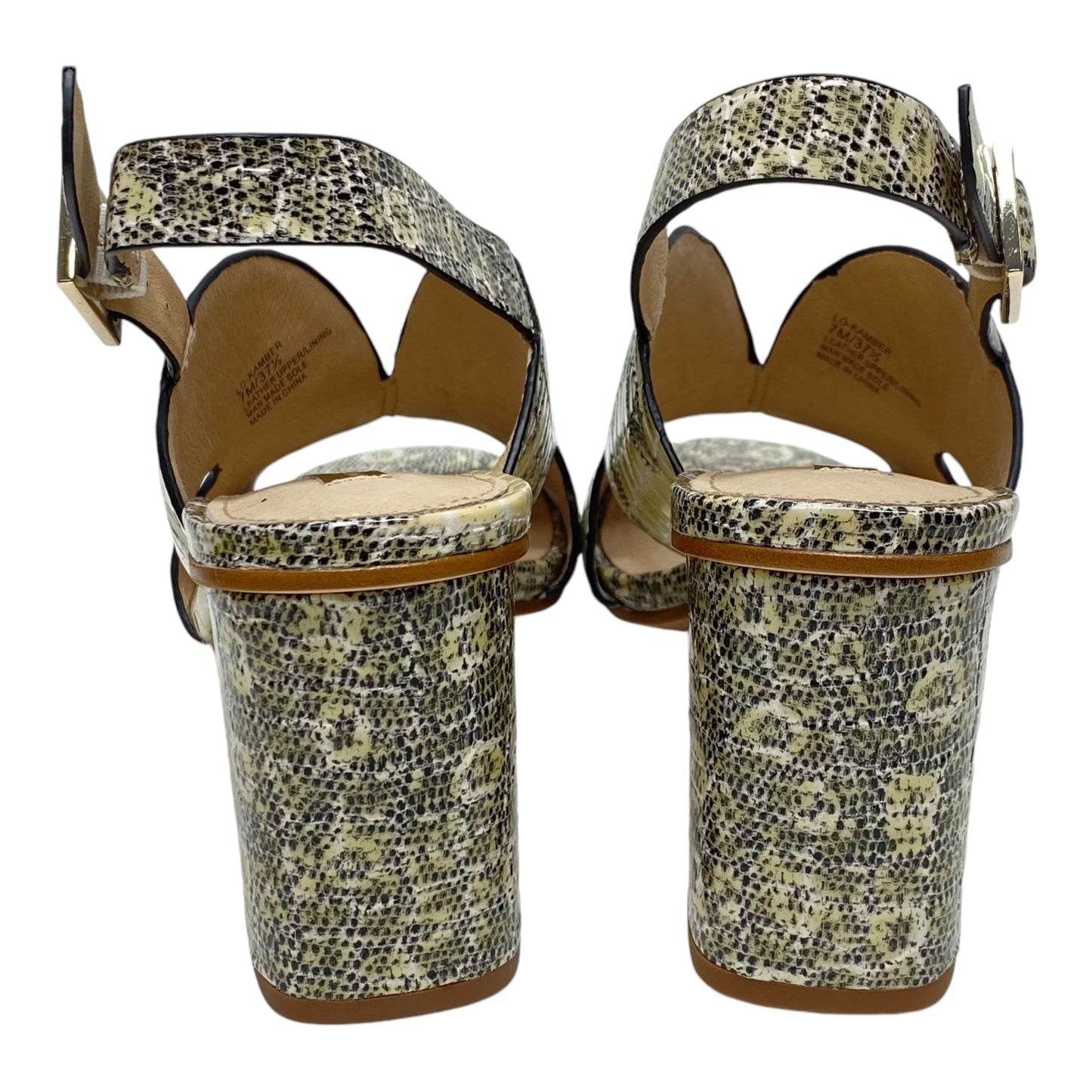 Sandals Heels Block By Louise Et Cie In Snakeskin Print, Size: 7