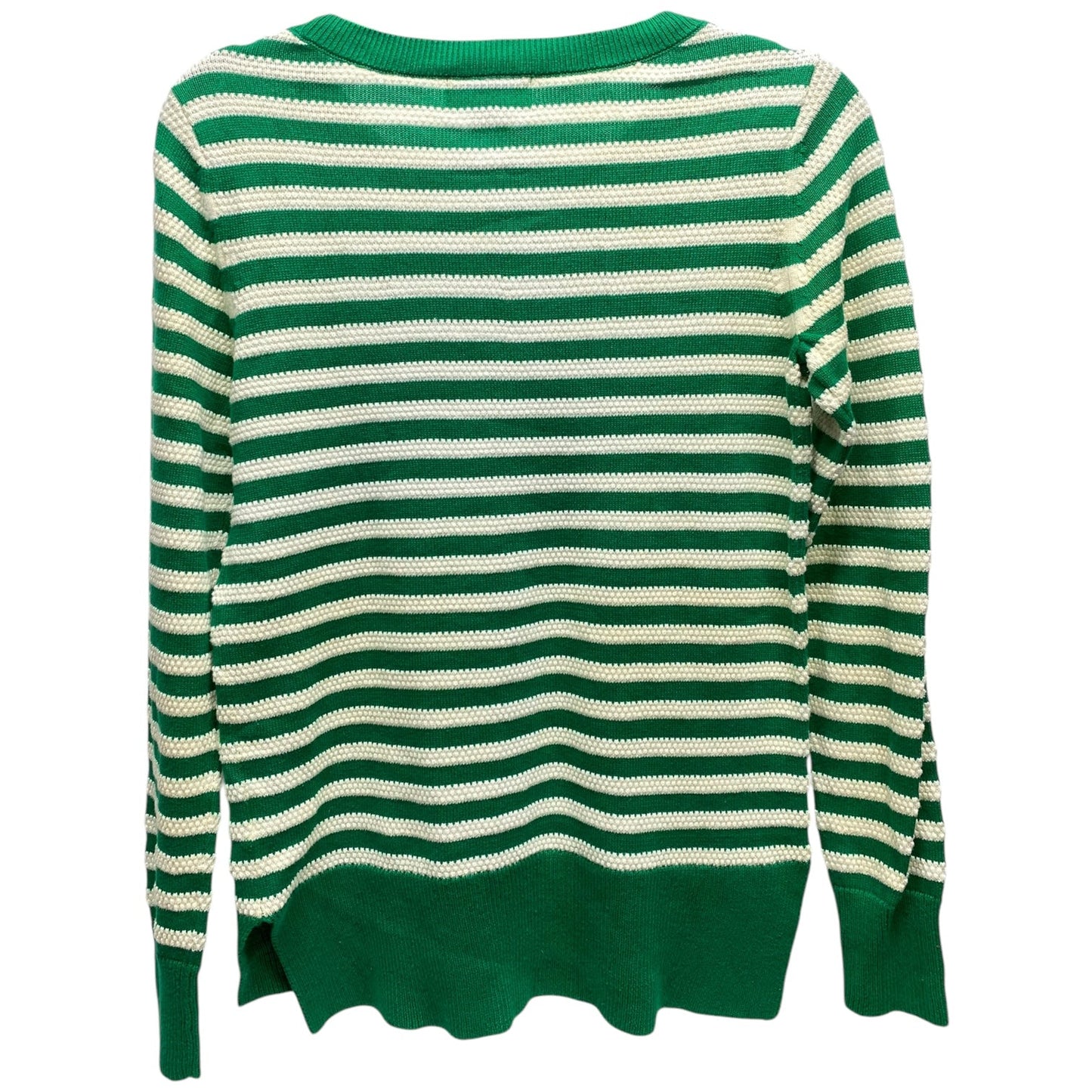 Sweater By Liz Claiborne In Cream & Green, Size: S