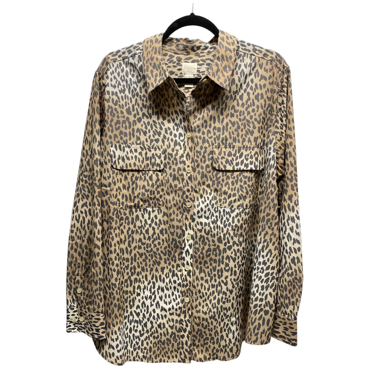 Top Long Sleeve By Chicos In Animal Print, Size: 2x