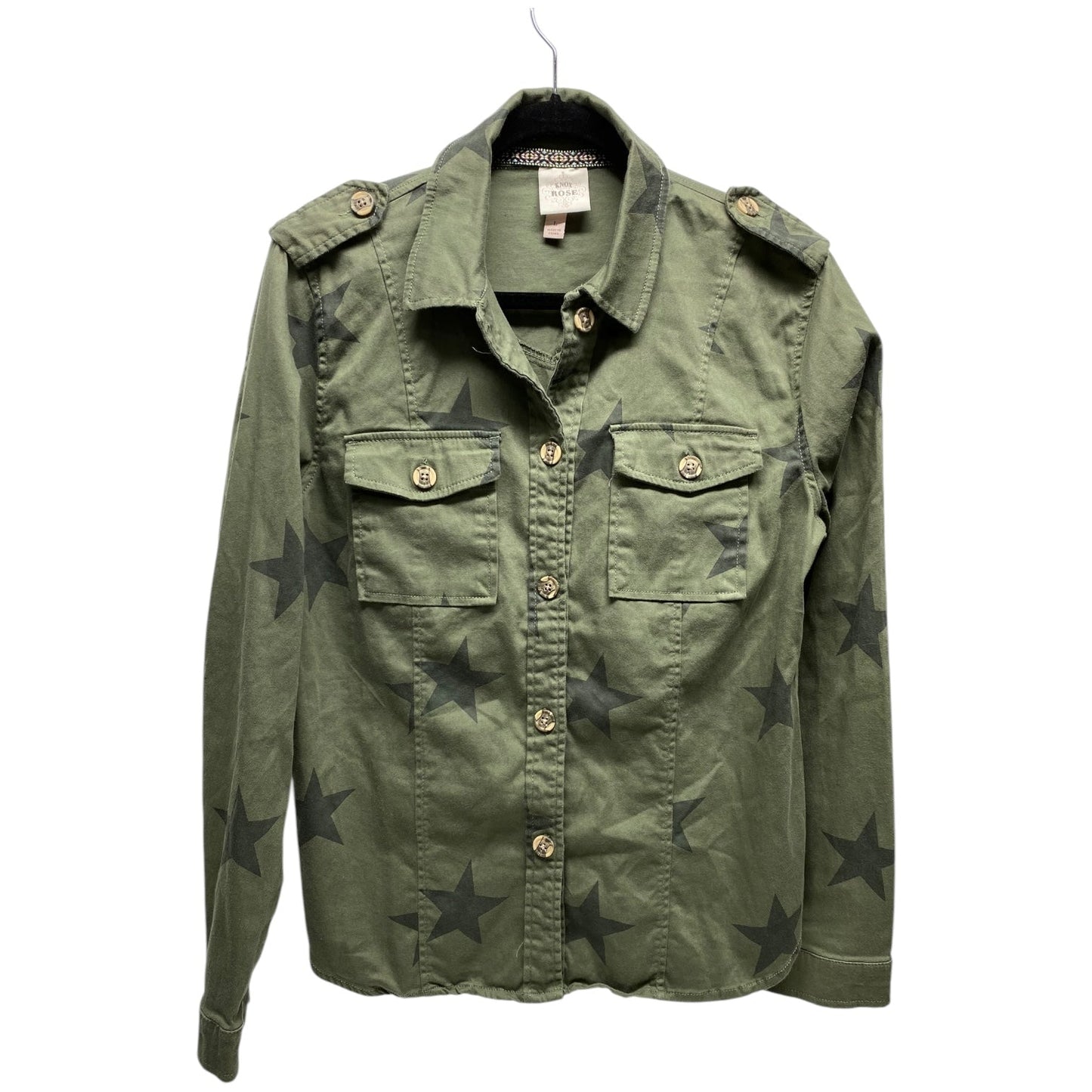 Jacket Shirt By Knox Rose In Green, Size: L