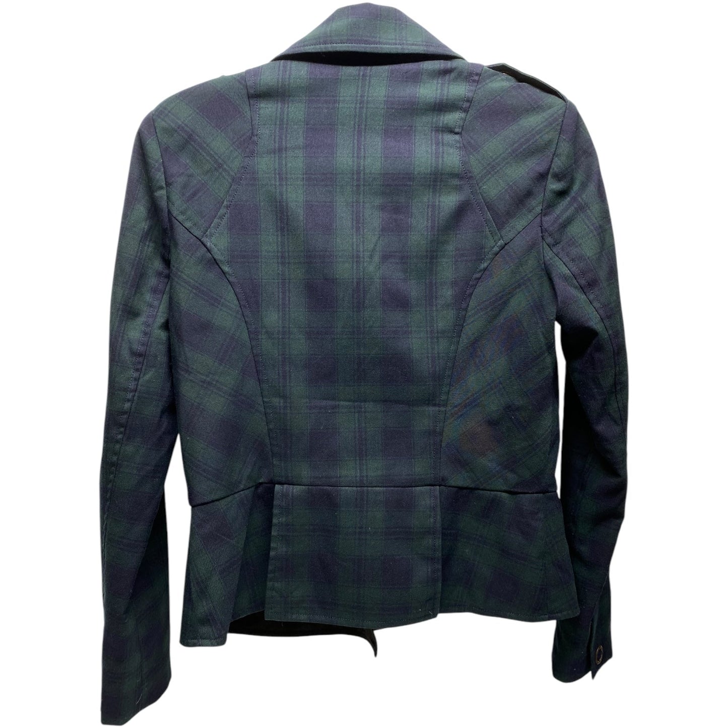 Jacket Moto By Cabi In Plaid Pattern, Size: 2