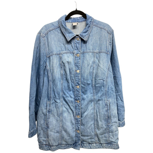 Jacket Denim By Chicos In Blue Denim, Size: 2x