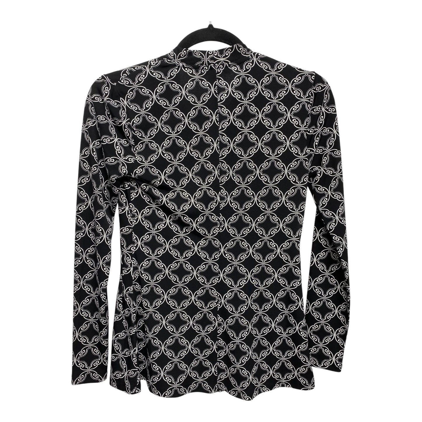 Top Long Sleeve By White House Black Market In Black & White, Size: Xxs